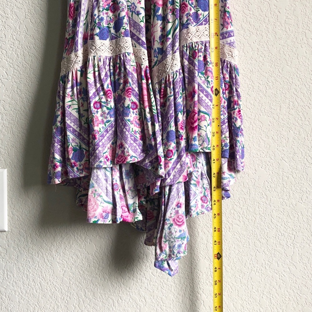Spell Babushka Midi Dress Pink Floral Whimsical XS Flaw - Picture 16 of 16